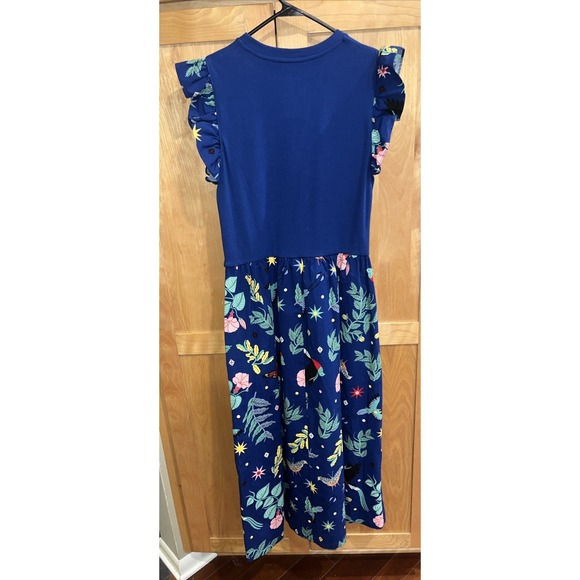 NWT! LATINO HERITAGE MONTH  Blue Floral And Birds Colorful Maxi Dress - Picture 6 of 7